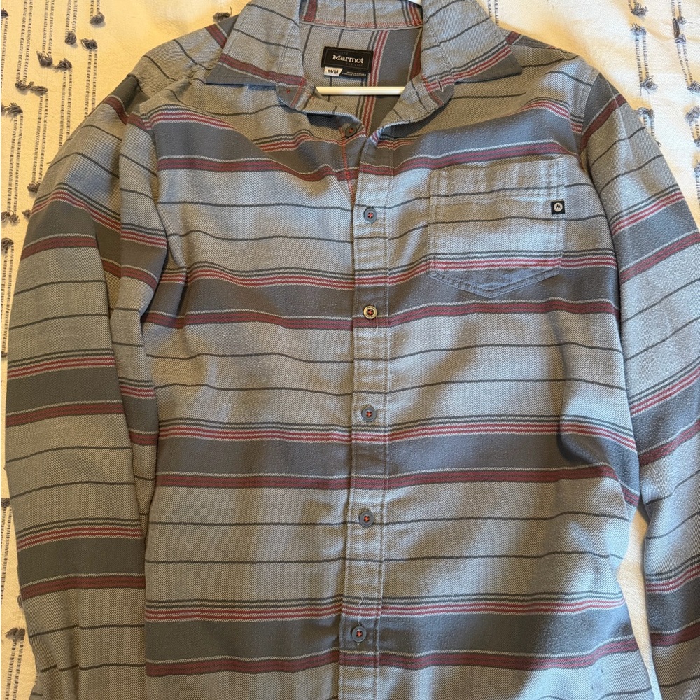 Men's Marmot lightweight Striped Button-Up Shirt